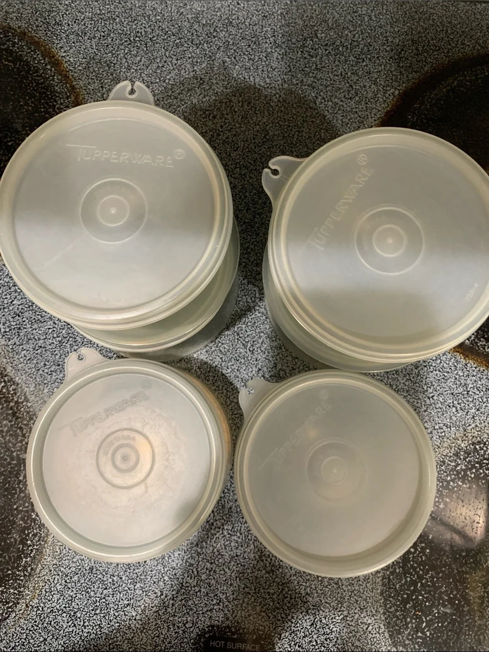 Tupperware Translucent White Food Storage Bowls with Lids - Set of 6